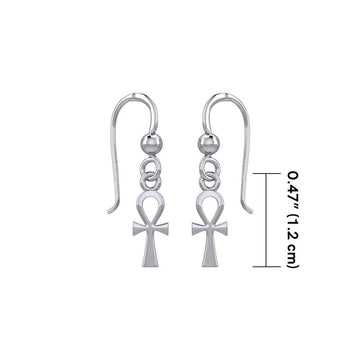 Egyptian Small Ankh Silver Earrings TER1891 - Jewelry